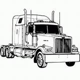 Truck Semi Coloring Pages Clipart Wheeler 18 Printable Drawing Trucks Western Star Clip Tractor Kenworth Colouring Cliparts Line Kids Peterbilt sketch template
