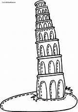Pisa Tower Leaning Coloring Inclinada Dibujos Italy Sketsa sketch template