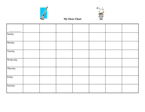 printable blank spreadsheets chore charts  chore charts printable chore charts