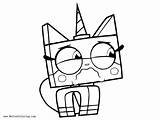 Unikitty Coloring Pages Crying Printable Adults Kids sketch template