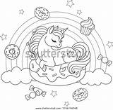 Donut Cute Outline sketch template