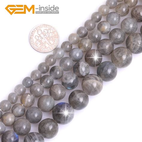 natural gray labradorite stone round semi precious 6mm 12mm loose beads