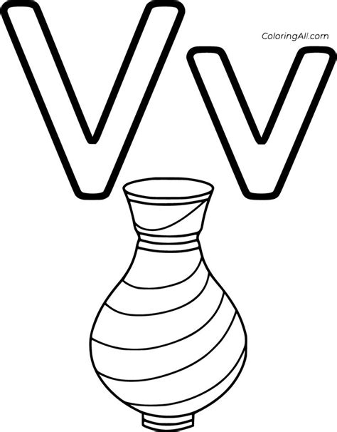 letter    vase coloring page