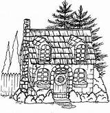 Cottage Stone Coloring Pages Color Printable Colouring House Clipart Houses Cottages Drawing Christmas A1c Beccysplace Beccy Place Adult Chart Books sketch template