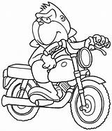 Coloring Pages Motorcycles Monkeys Motorcycle Kids Driven Colouring sketch template