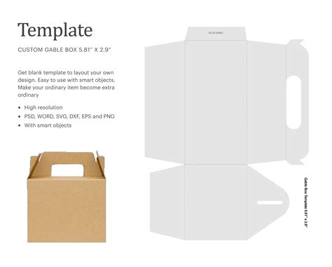 gable box template  gift box template etsy