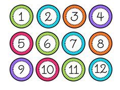 number labels bright colors  printable numbers number