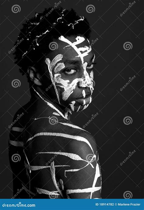 artistic image   painted man stock photo image  attractive detail