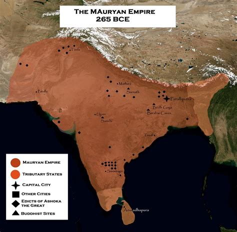 maurya empire   maximum extent  ashoka  great  bce