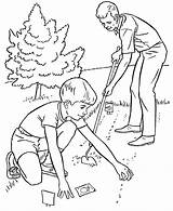 Coloring Pages Garden Gardening Kids Sowing sketch template