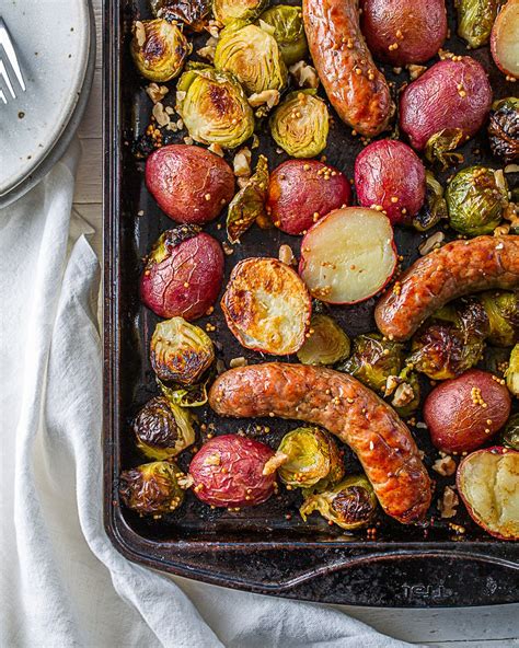 sheet pan sausage and brussels sprouts sausage and brussel