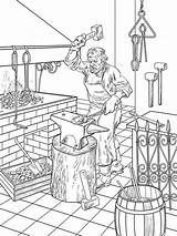 Blacksmith Coloring Pages sketch template
