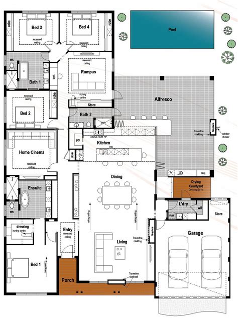 floor plan friday  bedroom  bathroom  modern skillion roof house layout plans
