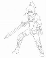 Coloring Kirito Pages Getcolorings Sword Lineart sketch template