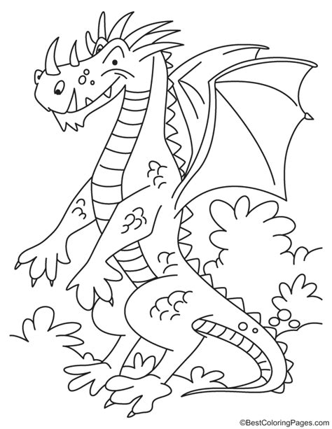 funny dragon coloring page   funny dragon coloring page