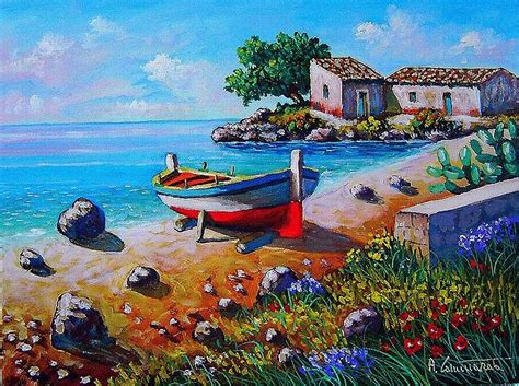 marina dipinti barche olio su tela quadri marine paesaggi olio su tela dipinti