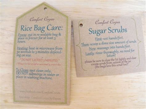 rice bag  sugar scrub labels labels  pinterest rice bags