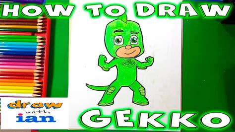 draw gekko  pj masks youtube