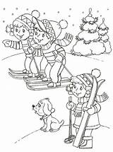 Winter Ski Kleuters Kleurplaat Penguin Kleurplaten Navštívit Uložil Zima sketch template