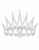 Crown Coloring Pages Printable Getcolorings Color Princess sketch template