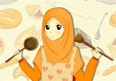 gambar kartun muslimah memasak koleksi gambar hd