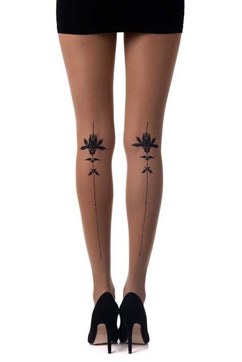 Printed Tights For Women And Girls Floral Tights Tattoo Tights