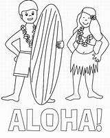 Coloring Aloha Hawaiian Netart Greet sketch template