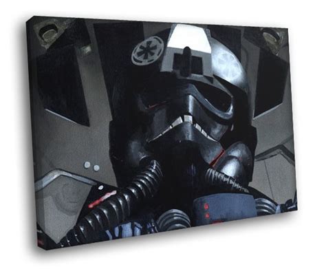 Tie Fighter Pilot Painting Artwork Star Wars Art 50x40 Framed Canvas Print