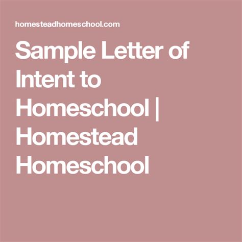 sample letter  intent  homeschool virginia sample letter