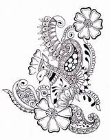 Doodle Zentangle Coloring Pages Patterns Paisley Drawings Zen Peacock Doodles Zentangles Designs Inspiration Adults Printable Drawing Template Print Tangle Adult sketch template