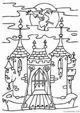 Coloring Pages Haunted House Coloring4free Witch Castle Related Posts sketch template