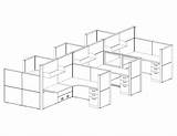 Cubicle Office Workstations 5x6 Drawing Cluster Cubicles Systems Pack Modular Getdrawings Ais sketch template