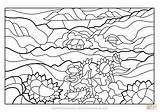 Coloring Pages Stained Glass Sunflowers Printable sketch template