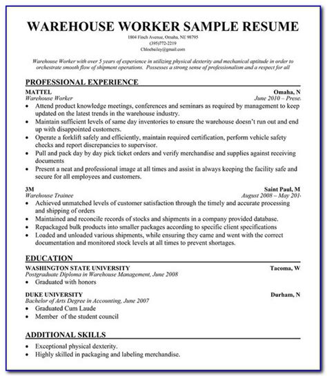 warehouse supervisor cv sample uk resume resume examples kpbvdl
