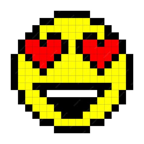 smiley pixel art style sur fond blanc vecteur vecteur premium