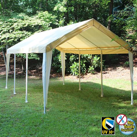 king canopy universal  leg  carport canopy  tanwhite cover walmartcom walmartcom