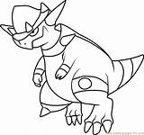 Pancham Rampardos Pokémon sketch template