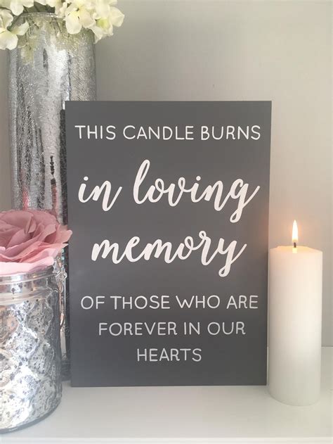 candle burns  loving memory wooden wedding sign etsy wooden