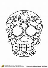 Squelette Calaveras Muertos Hugolescargot Sucre Skulls Frida Mascaras Tete Mort Kahlo Colorier Mexicaine Tête Autorretrato Calaveritas Mexicanas Fiesta Coloriages sketch template