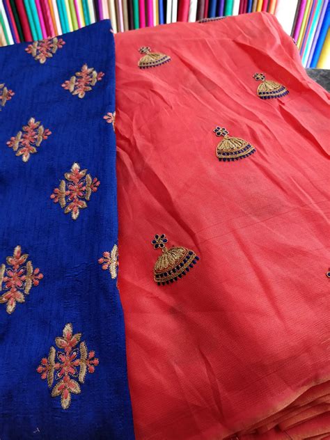 jute georget saree with designer blouse with images blouse designs