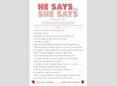 Printable Personalized Bridal Shower Game He Says She by duecuori