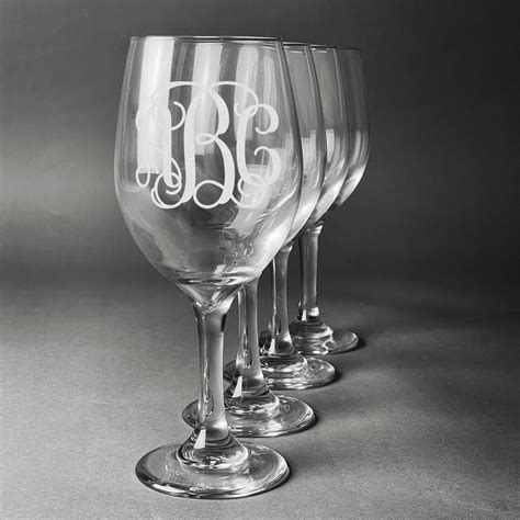 Monogram Wine Glasses Set Of 4 Personalized Youcustomizeit