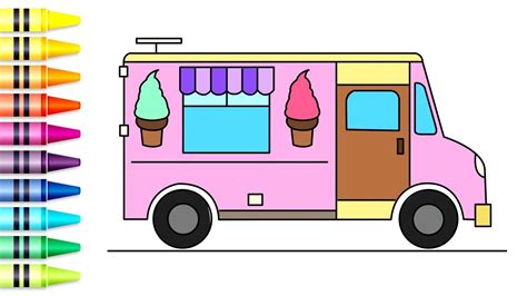 draw  coloring  ice cream truck kids art easy drawing youtube