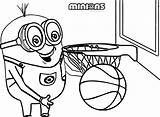 Coloring Pages Minion Basketball Sports Printable Wecoloringpage Krol Zuza sketch template