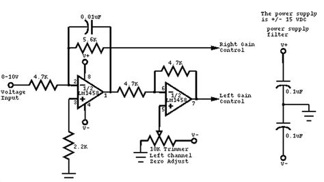 mono  stereo audio signal circuit converter electronic circuit