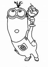 Kevin Pages Minion Coloring Getcolorings sketch template