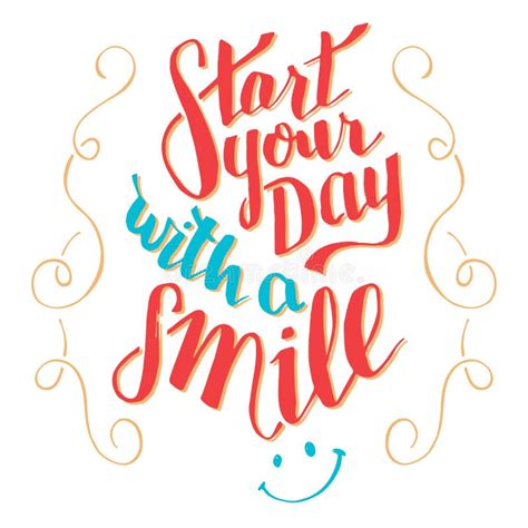 start  day   smile typography qoute stock vector