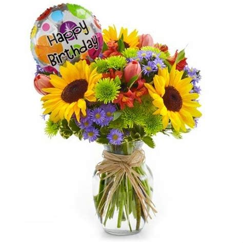 happy birthday sunflower bouquet  flowers