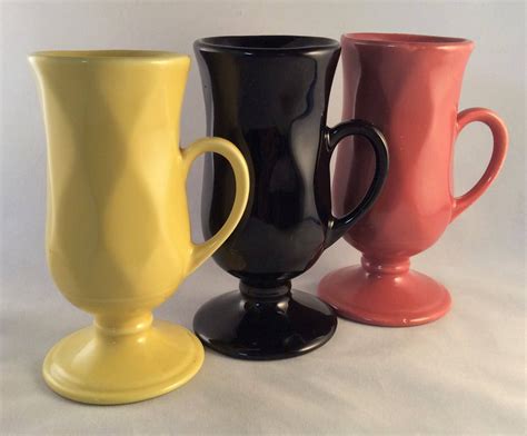 Vintage Hall Irish Coffee Pedestal Mugs I270 Expresso Mugs Etsy