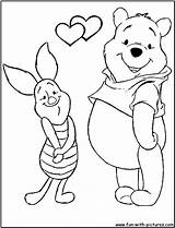 Coloring Pooh Piglet Valentine Pages Printable Fun sketch template